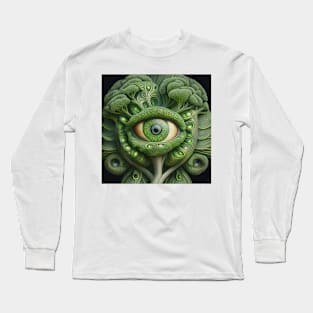 [AI Art] Eye Of Broccoli, Art Deco Style Long Sleeve T-Shirt